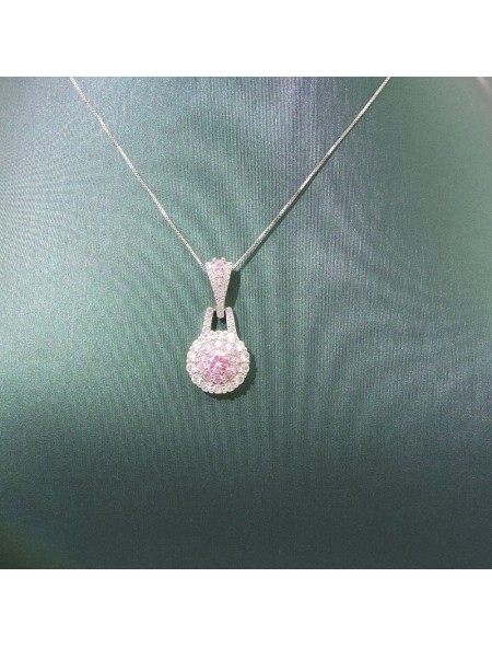 Natural pink jewel necklace set