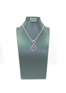 Natural sapphire clover necklace