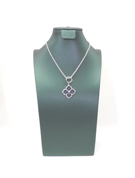 Natural sapphire clover necklace