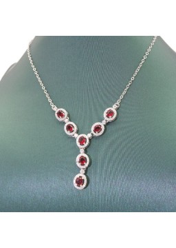 Natural ruby with jewel necklace