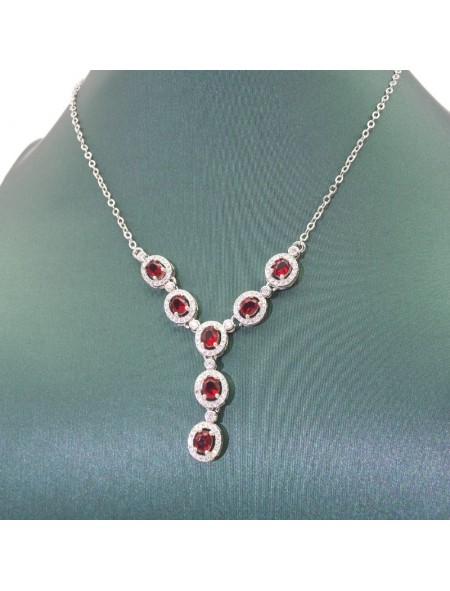 Natural ruby with jewel necklace