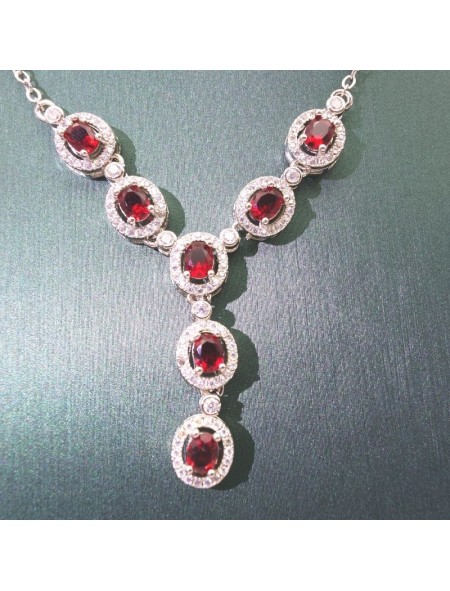 Natural ruby with jewel necklace