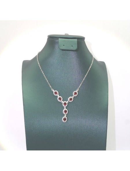 Natural ruby with jewel necklace