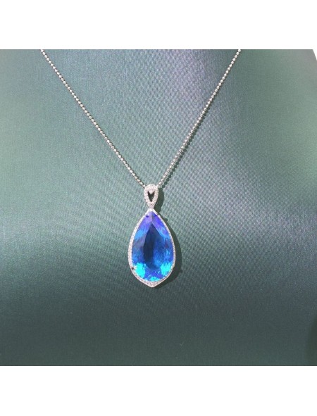 Natural London sapphire necklace
