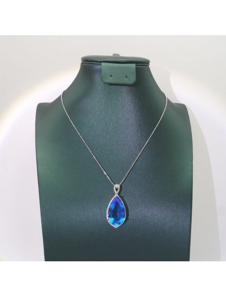 Natural London sapphire necklace