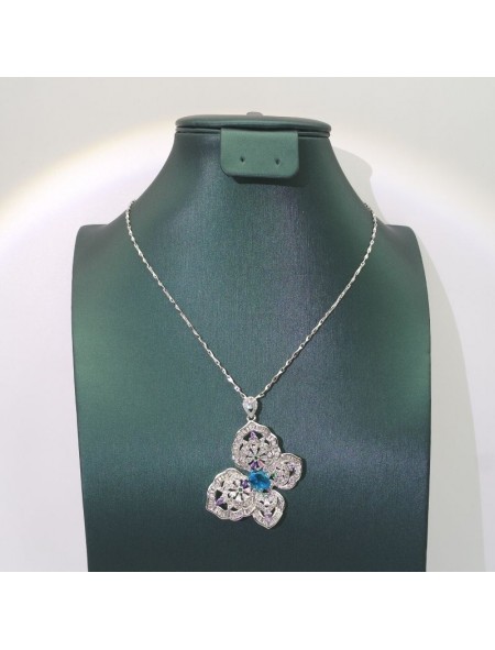 Natural sapphire butterfly pendant  necklace