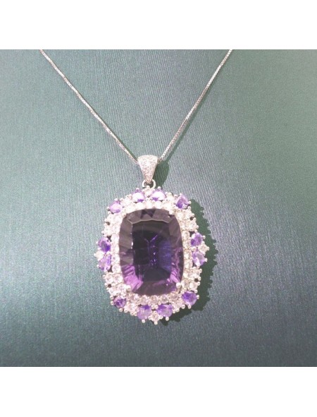 Natural Amethyst with jewel necklace