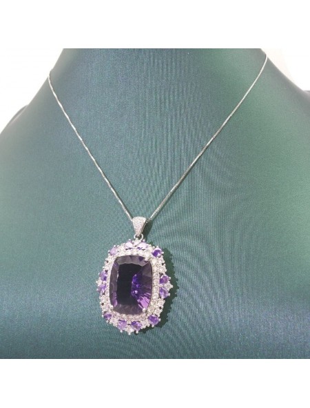 Natural Amethyst with jewel necklace