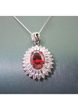 Natural pigeons-blood ruby pendant necklace