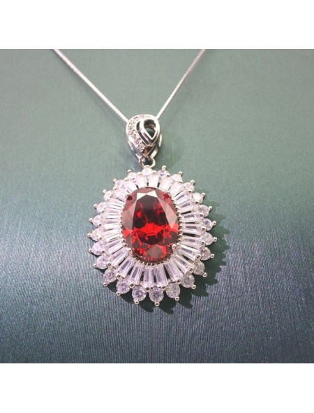 Natural pigeons-blood ruby pendant necklace