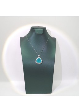 Natural Blue Tourmaline with jewel pendant necklace