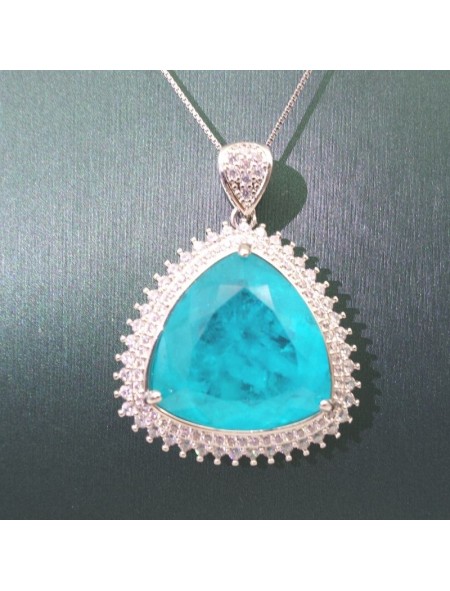 Natural Blue Tourmaline with jewel pendant necklace