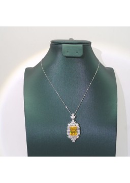 Natural citrine with jewel pendant necklace