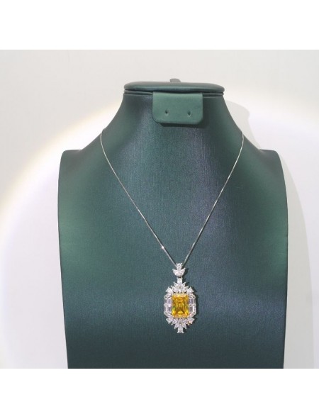 Natural citrine with jewel pendant necklace