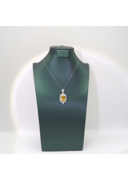 Natural citrine with jewel pendant necklace