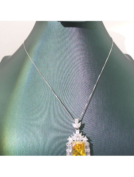 Natural citrine with jewel pendant necklace