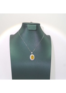 Natural citrine with jewel princess pendant necklace 