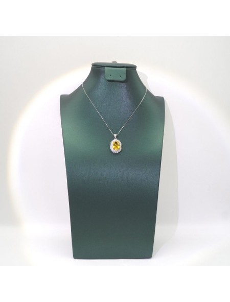 Natural citrine with jewel princess pendant necklace 