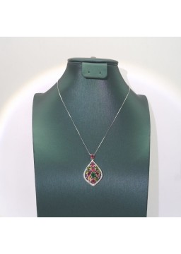 Natural coloured Tourmaline with water drop  jewel  pendant necklace  