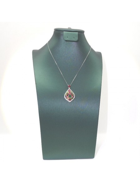 Natural coloured Tourmaline with water drop  jewel  pendant necklace  