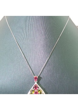 Natural coloured Tourmaline with water drop  jewel  pendant necklace  