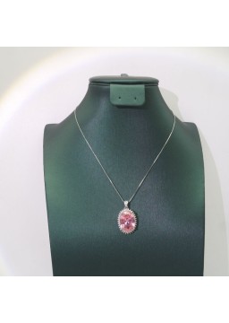 Natural pink with jewel pendant necklace