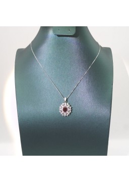 Natural ruby with jewel pendant necklace