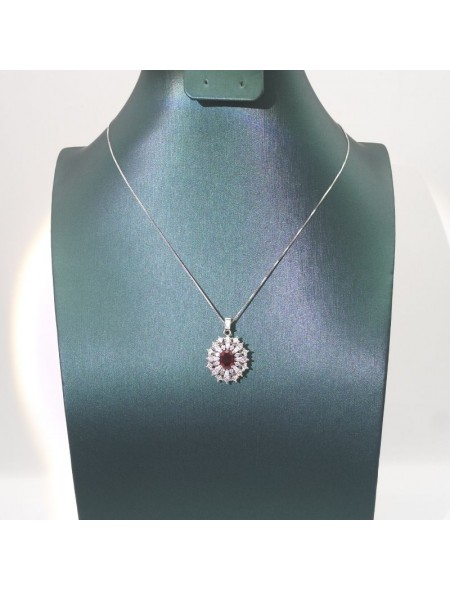 Natural ruby with jewel pendant necklace