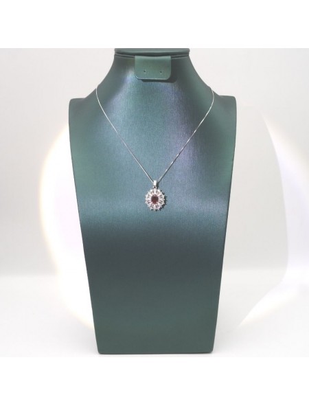 Natural ruby with jewel pendant necklace