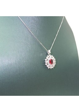 Natural ruby with jewel pendant necklace