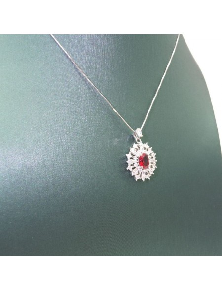 Natural ruby with jewel pendant necklace