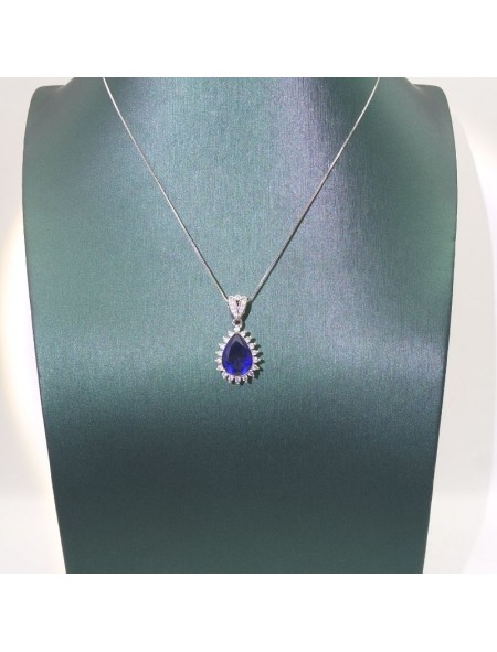 Natural Sapphire with jewel pendant necklace