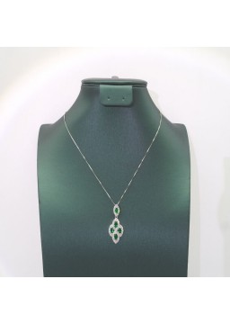 Natural Emeral  with jewel pendant necklace