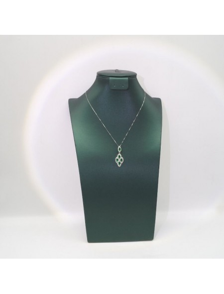 Natural Emeral  with jewel pendant necklace