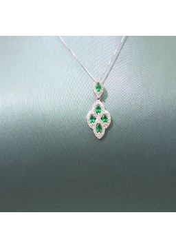 Natural Emeral  with jewel pendant necklace