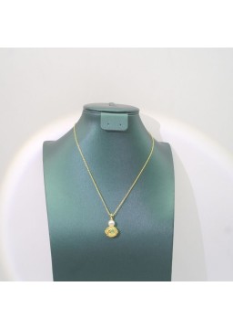 Natural Emeral with hollow gourd pendant necklace