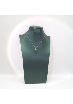 Natural  Emeral with simple strip pendant necklace