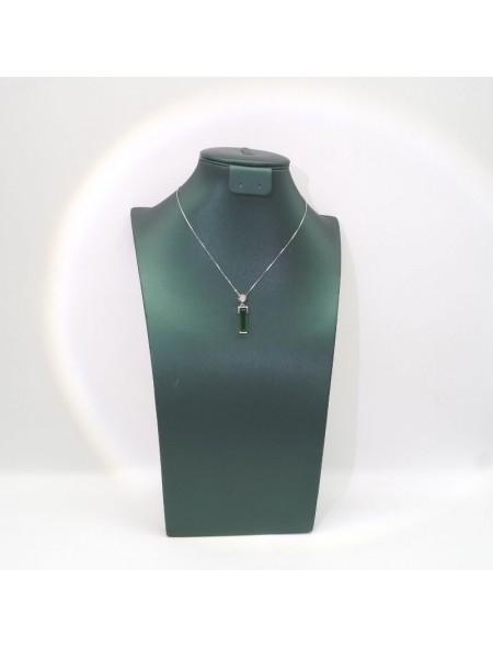 Natural  Emeral with simple strip pendant necklace