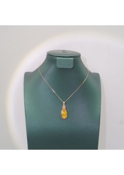 Natural Lemon Citrine with water drop pendant necklace