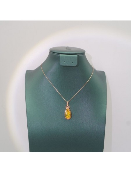Natural Lemon Citrine with water drop pendant necklace
