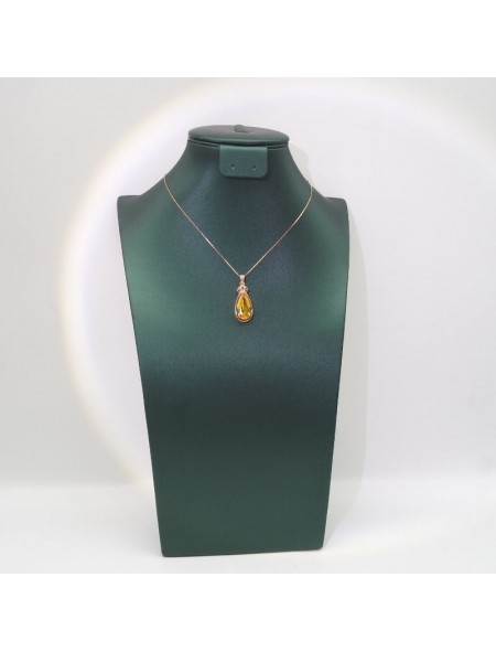 Natural Lemon Citrine with water drop pendant necklace