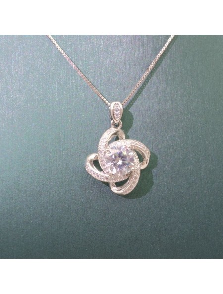 Natural Moissanite windmill pendant necklace