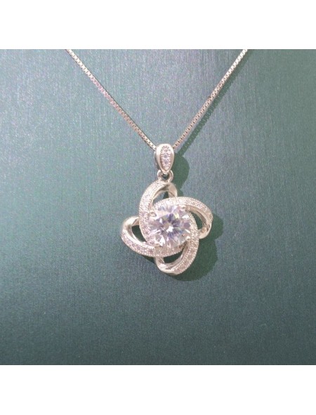 Natural Moissanite windmill pendant necklace