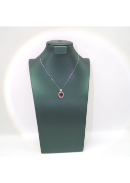 Natural ruby with round pendant necklace 