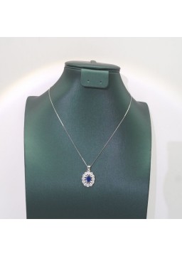 Natural sapphire with princess pendant necklace