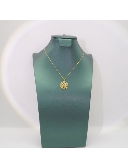 Natural opal with round pendant necklace