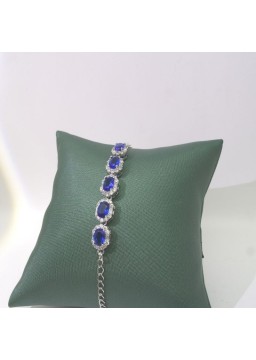 Natural sapphire inlaid bracelet