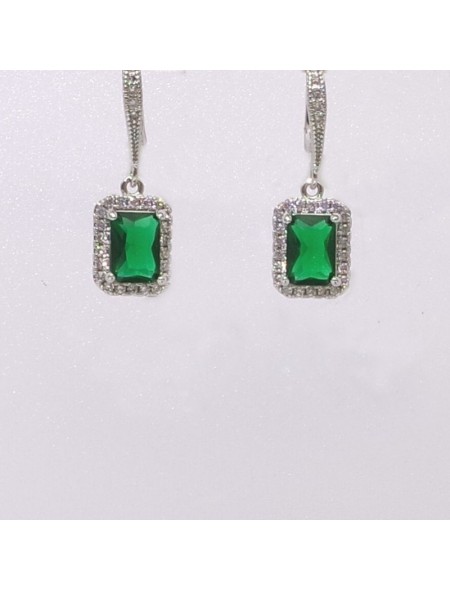 Natural Emeral with square earring