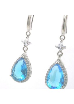 Natural blue topa with long earring