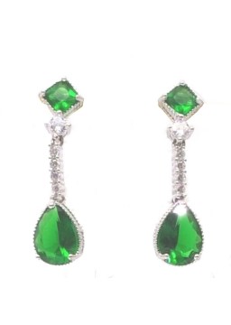 Natural Emeral with long water drop jewel earring